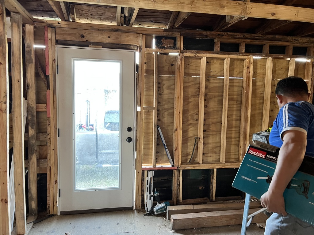 Kitchen and interior remodeling during open framing